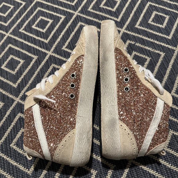 Golden Goose Mid Star Brogue Glitter Suede Sneakers - Size 38 - Picture 7 of 12